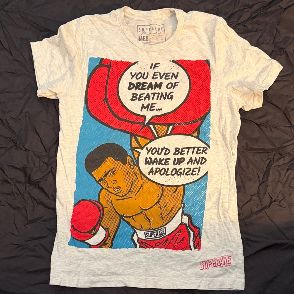Superare Boxing Muhammad Ali Gray Graphic Men's T-Shirt